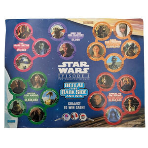 VTG 1999 Star Wars Episode 1 Defeat The Dark Side Game Sheet Taco Bell Promo